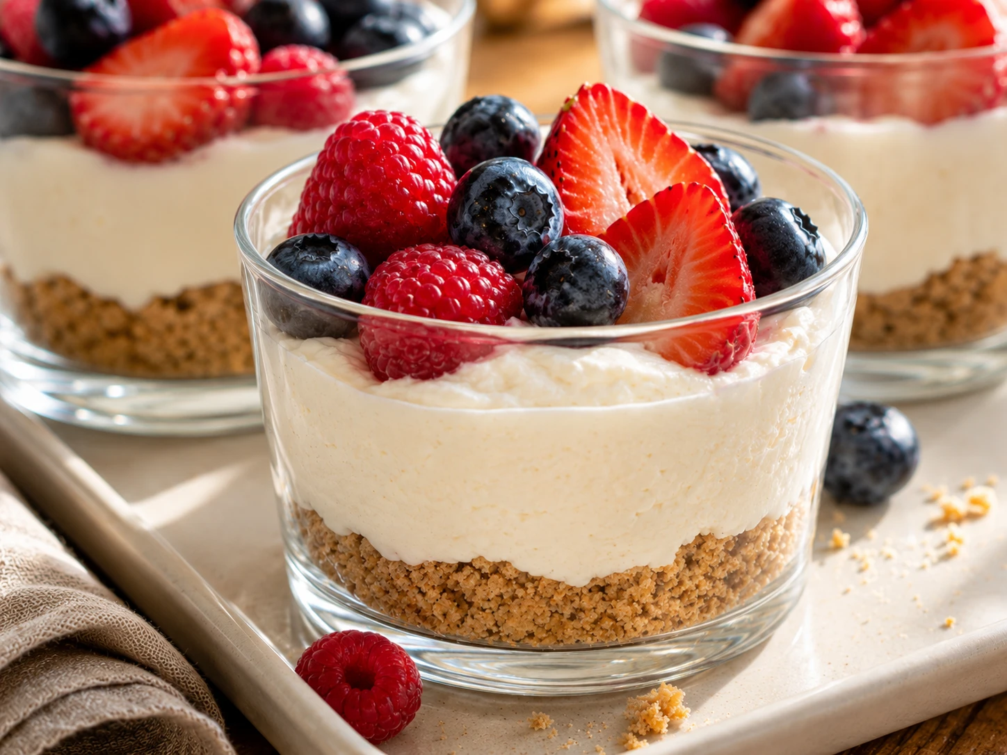 Greek Yogurt Cheesecake Berry Cups