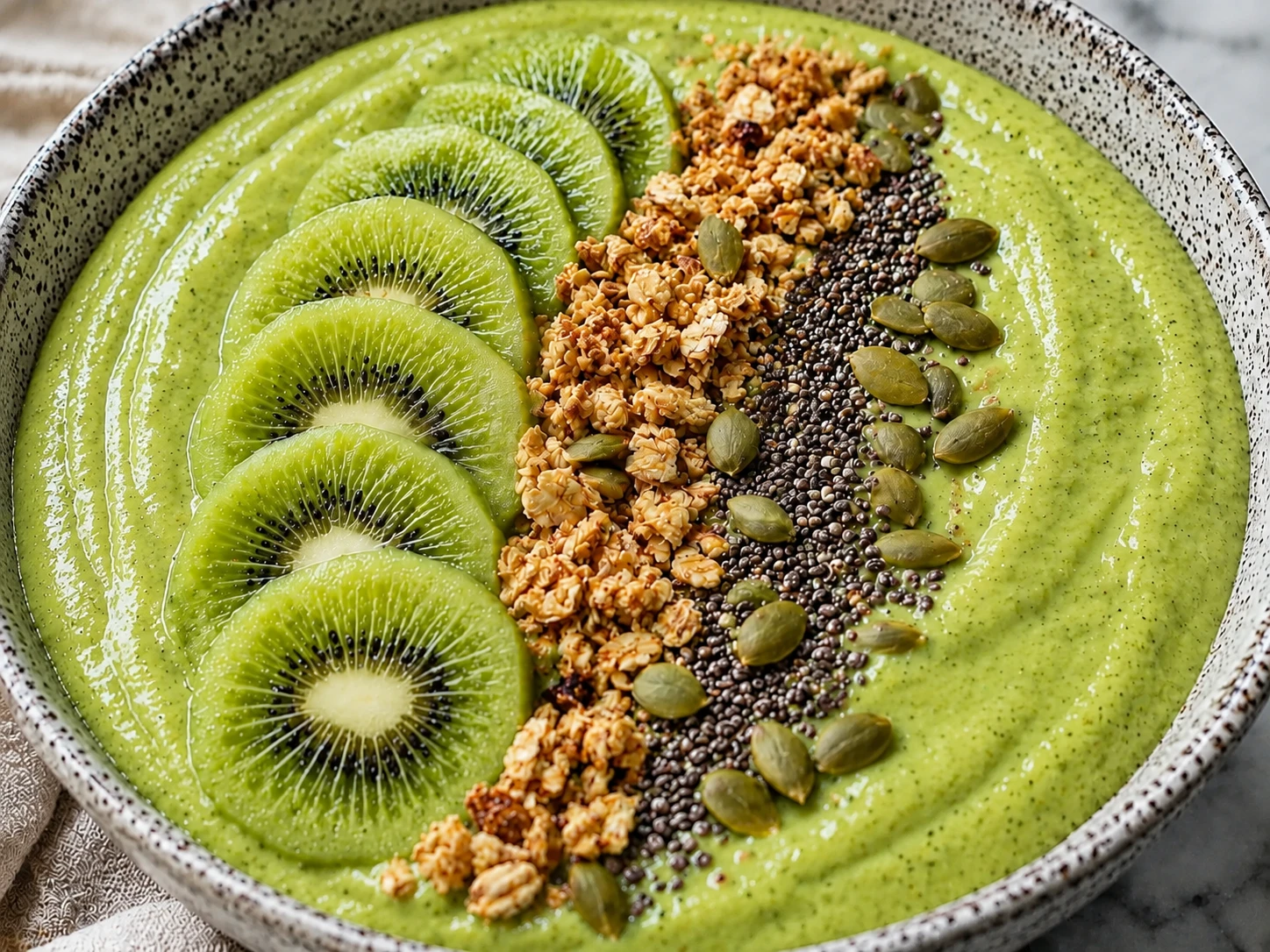Green Goddess Smoothie Bowl close up