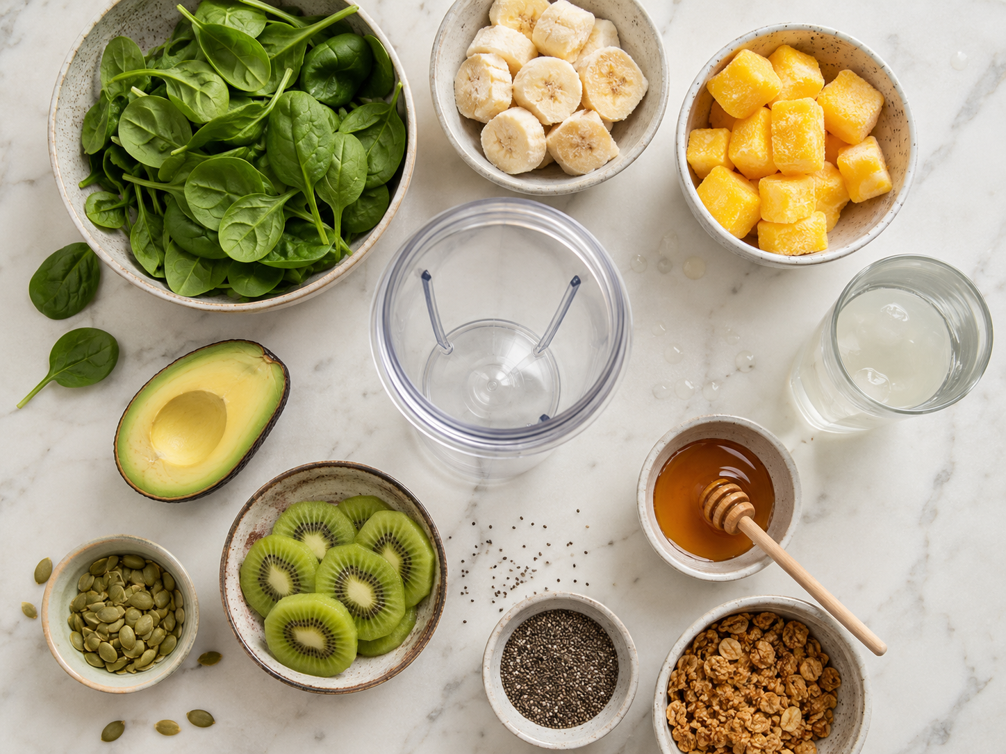 Green Goddess Smoothie Bowl preparation
