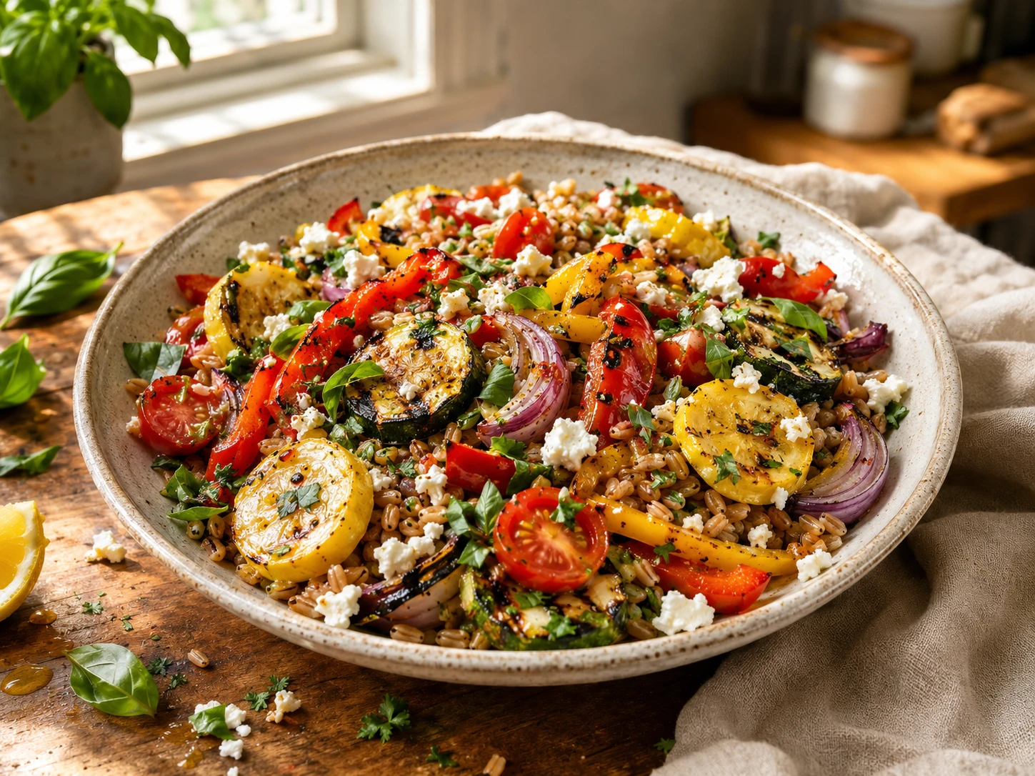 Grilled Vegetable Farro Salad