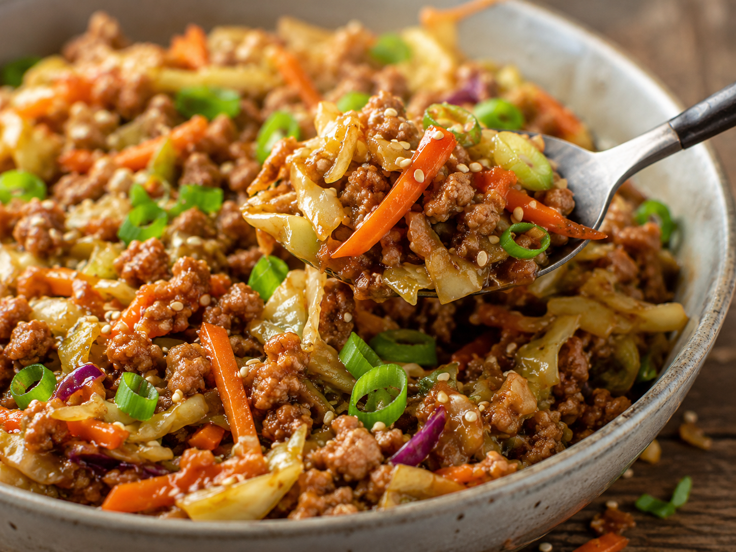 Ground Turkey Egg Roll Bowl