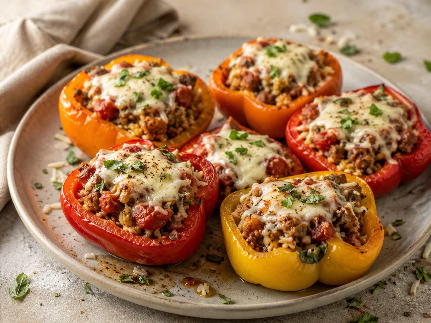 Ground Turkey Stuffed Peppers