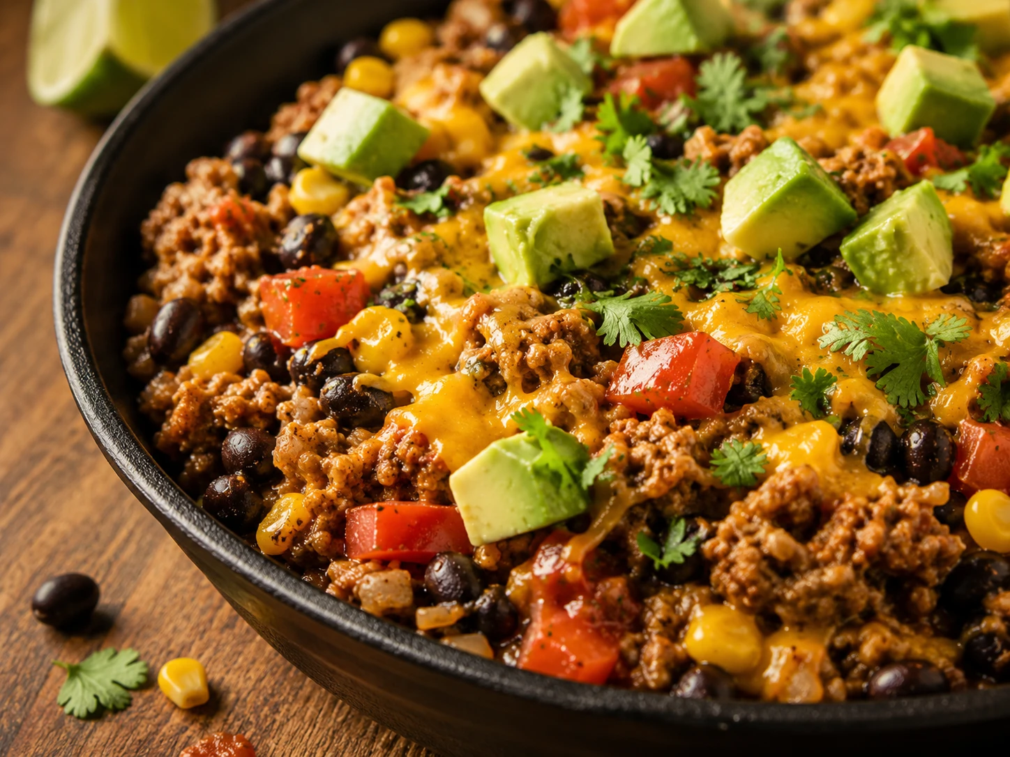 Ground Turkey Taco Skillet aerial view