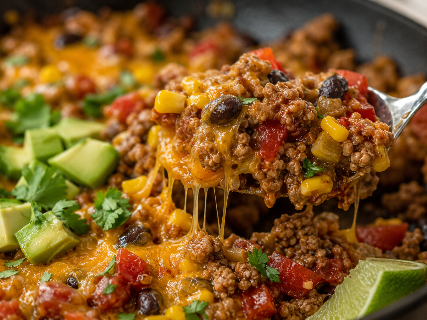 Ground Turkey Taco Skillet close up