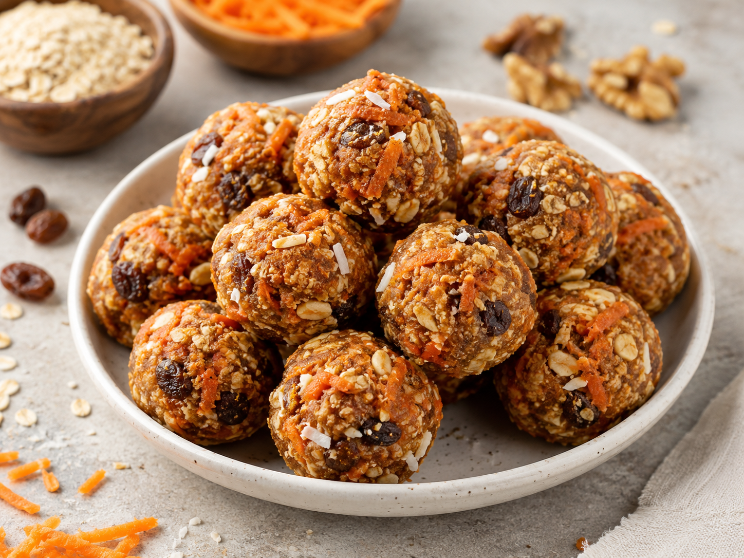 Healthy Carrot Cake Energy Bites