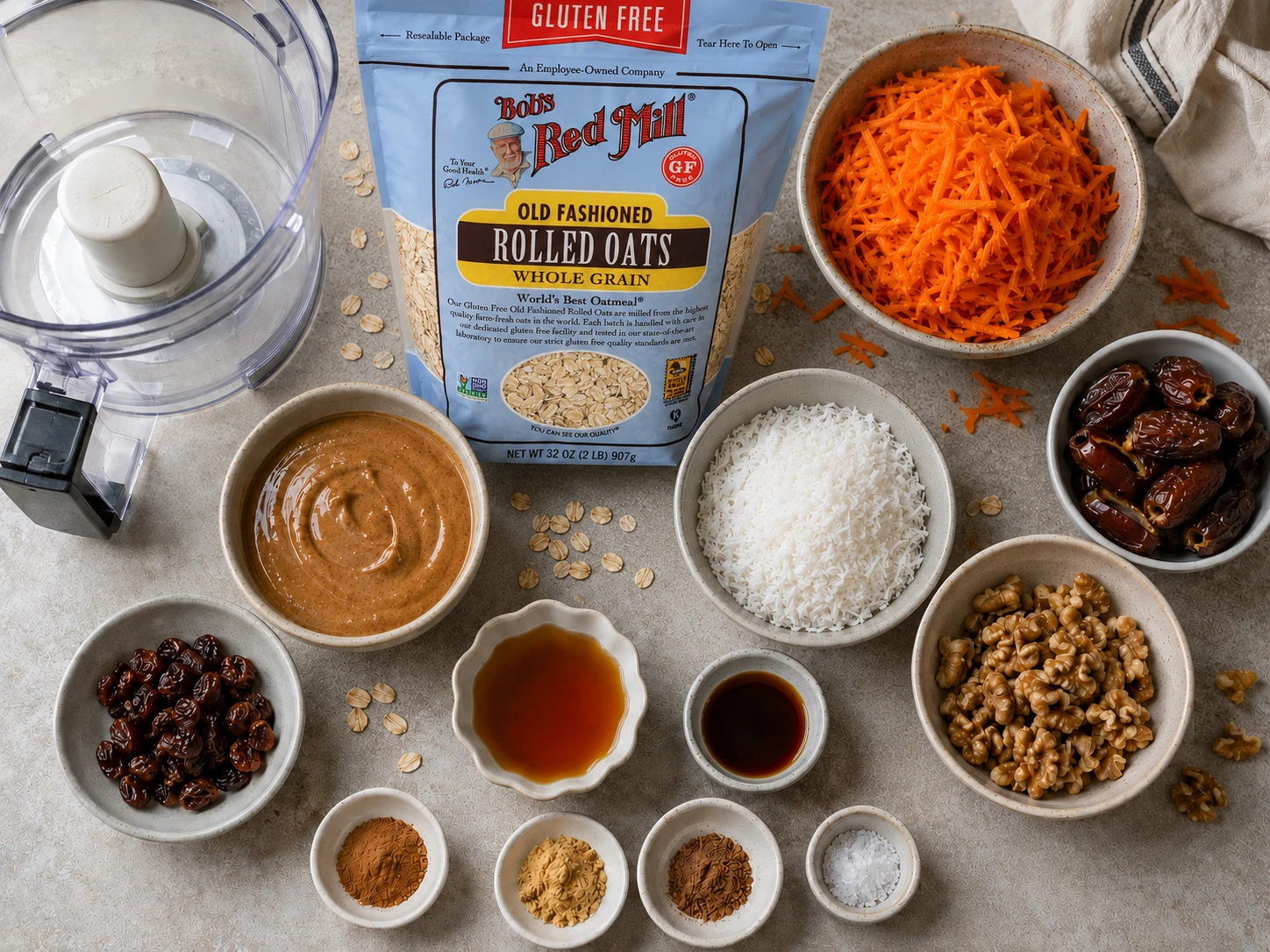 Healthy Carrot Cake Energy Bites preparation