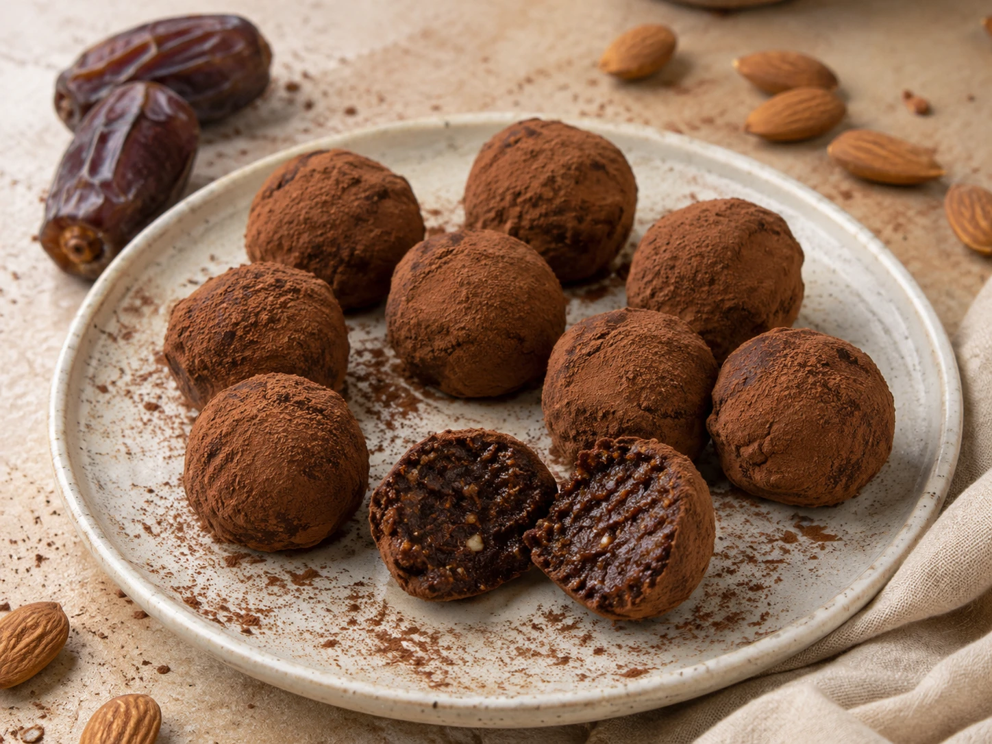 Healthy Chocolate Almond Truffles