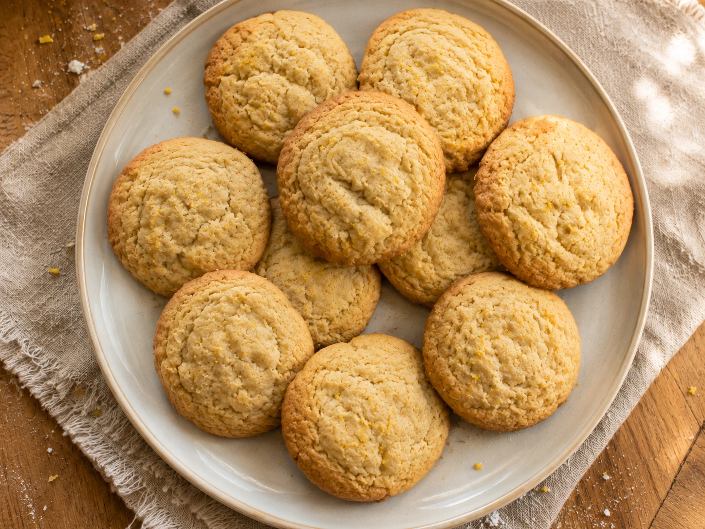 Healthy Lemon Protein Cookies aerial view