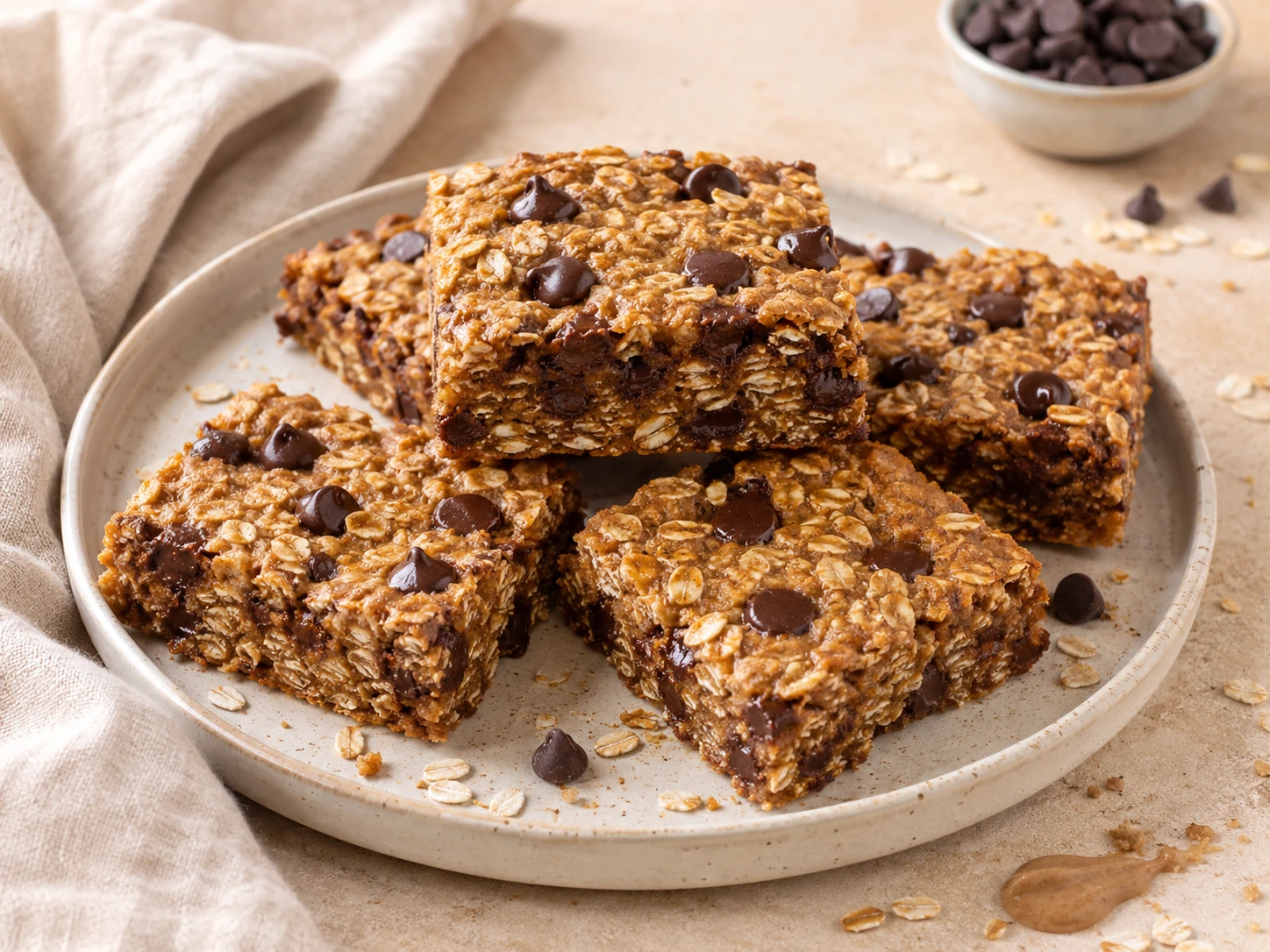 Healthy Oatmeal Chocolate Chip Bars