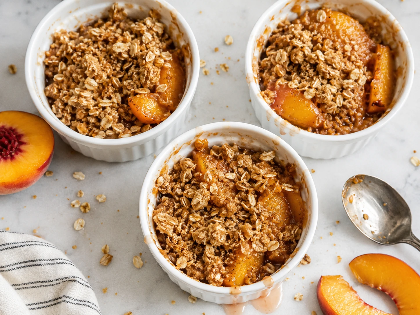 Healthy Peach Crisp Cups