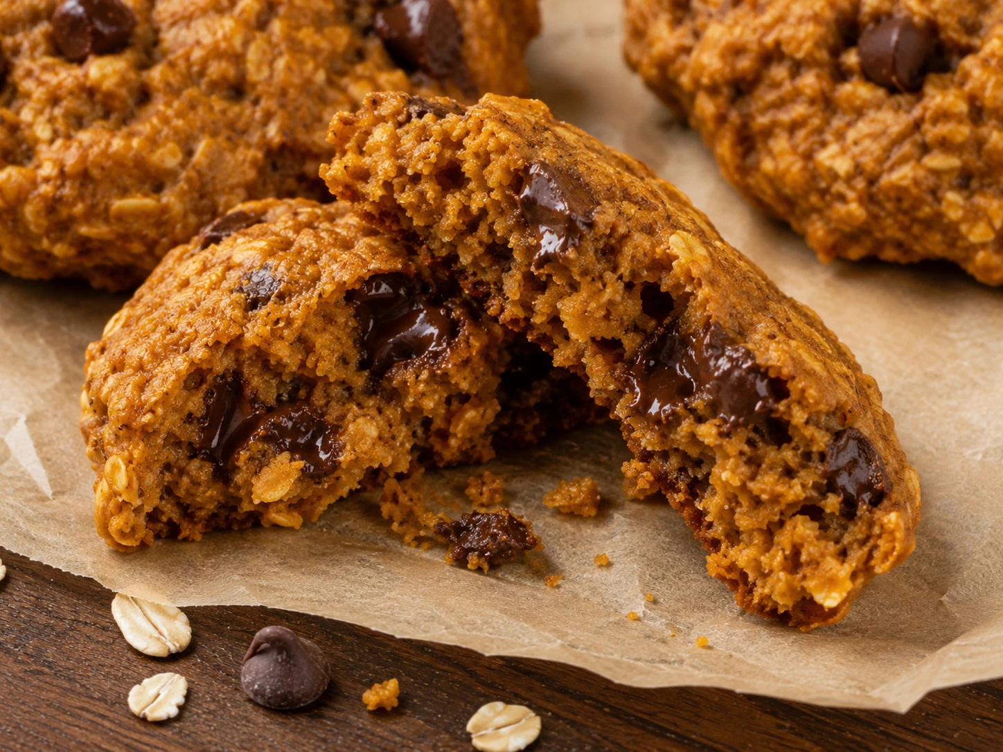 Healthy Pumpkin Oat Cookies close up