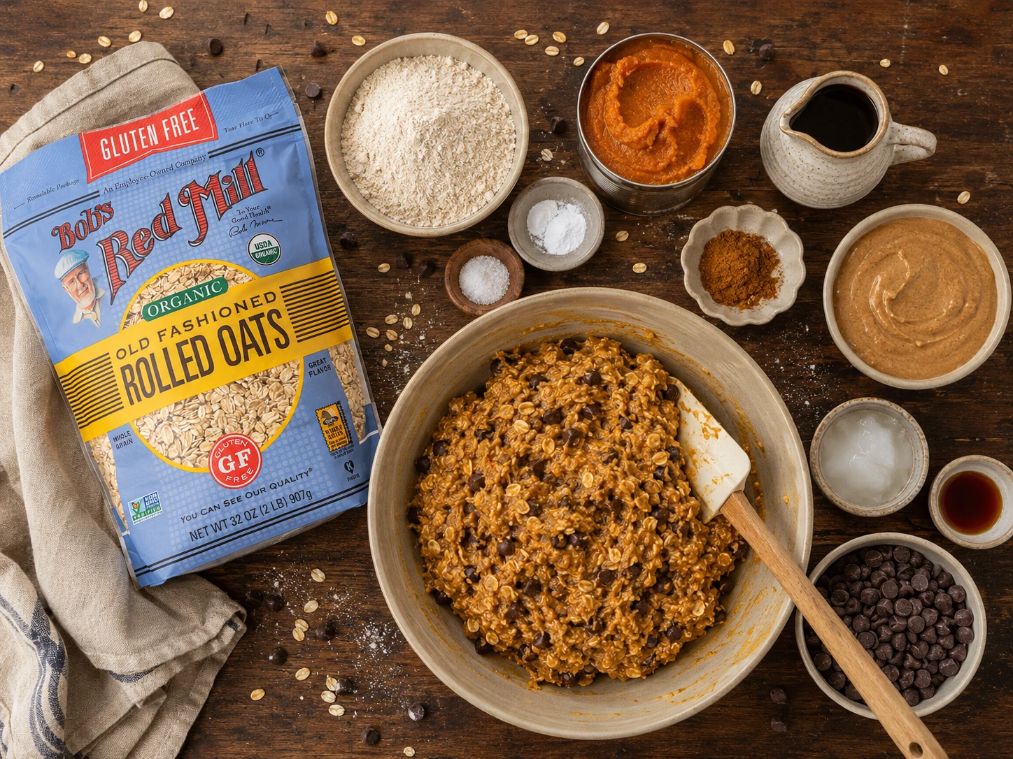 Healthy Pumpkin Oat Cookies preparation