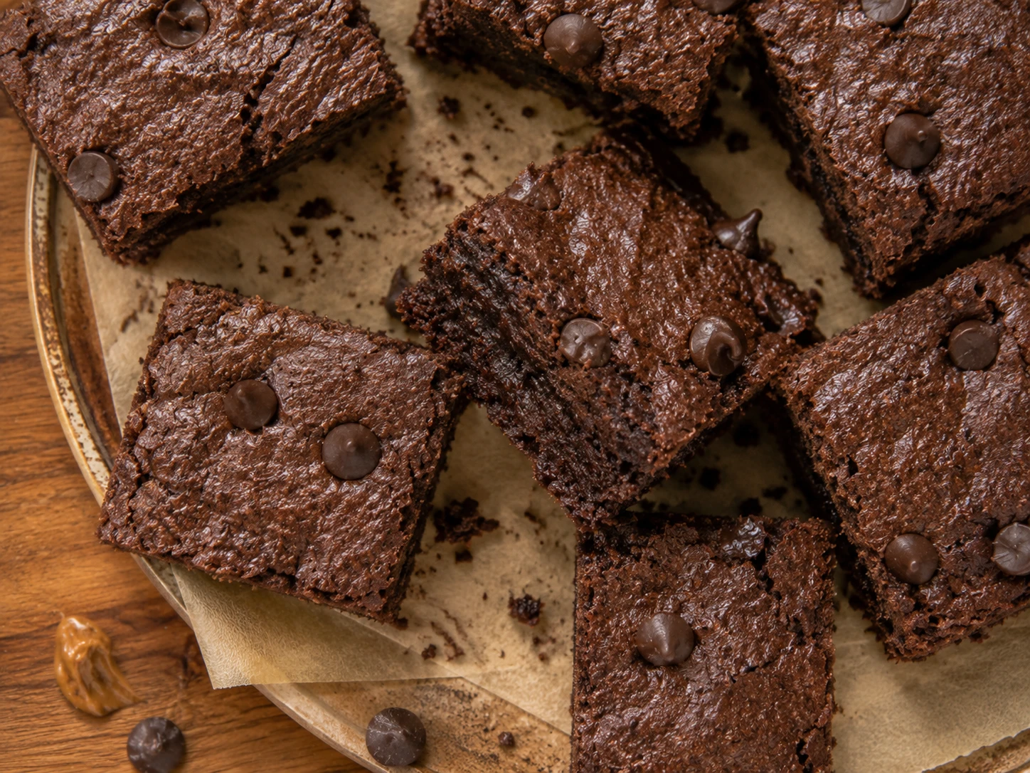 Healthy Sweet Potato Brownies aerial view