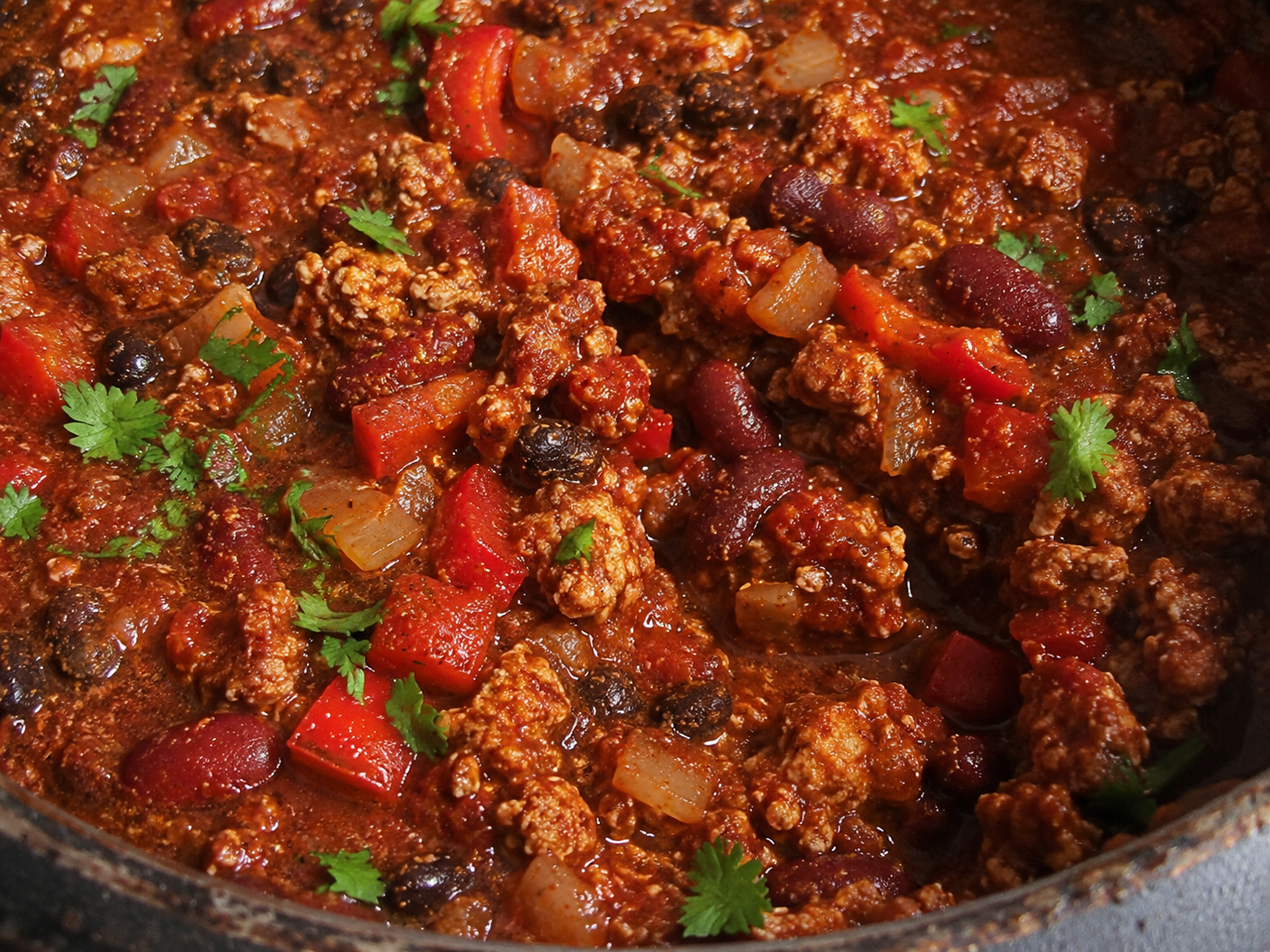 Healthy Turkey Chili close up