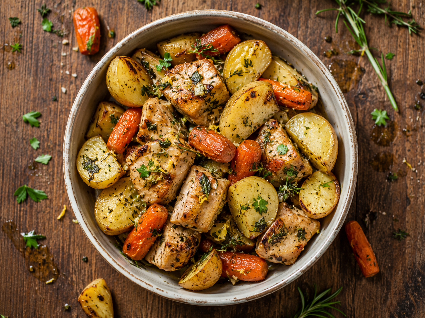 Herb Roasted Chicken Potato Bowls