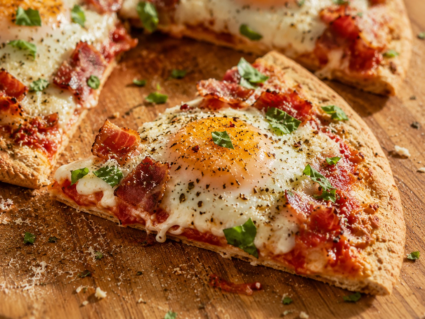 High Protein Breakfast Pizza close up