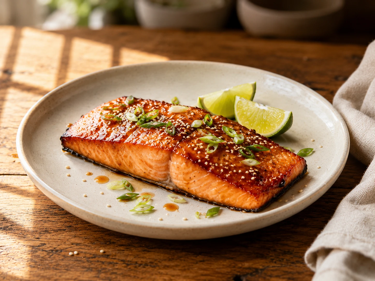 Honey Garlic Salmon close up