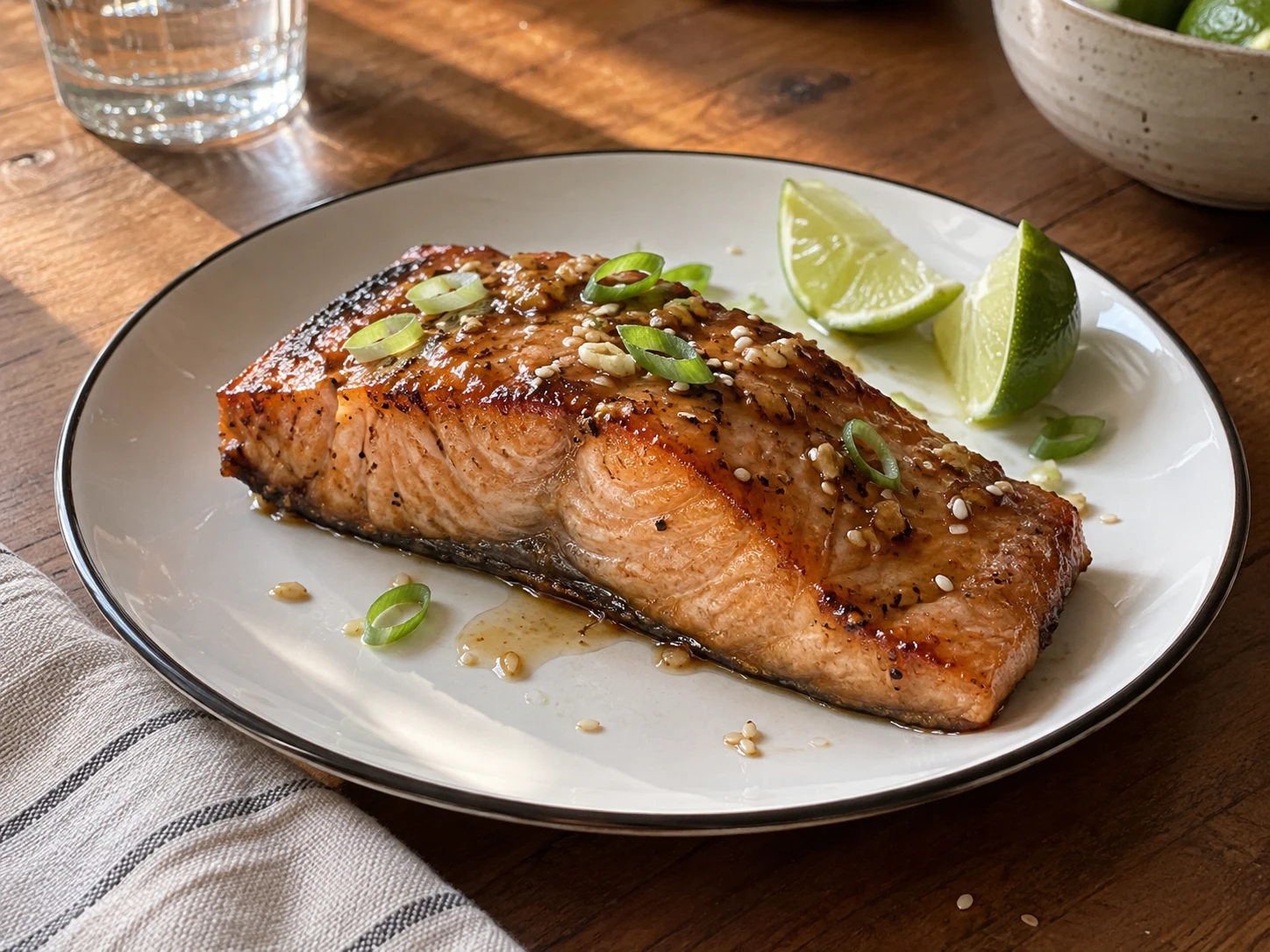 Honey Garlic Salmon close up