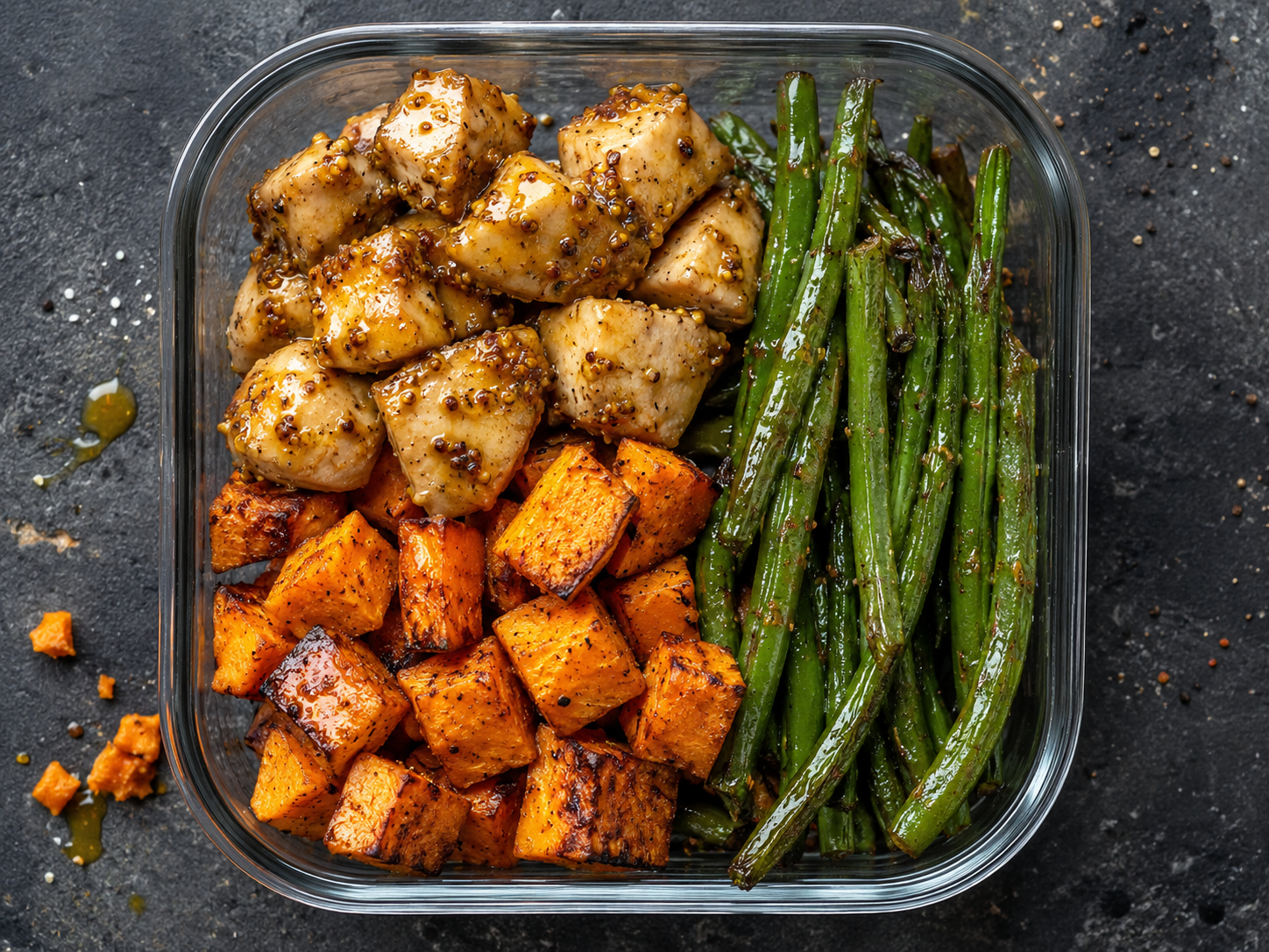 Honey Mustard Chicken Sweet Potato Bowls
