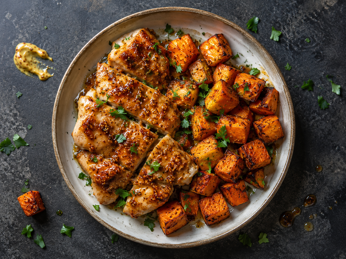 Honey Mustard Chicken with Sweet Potatoes