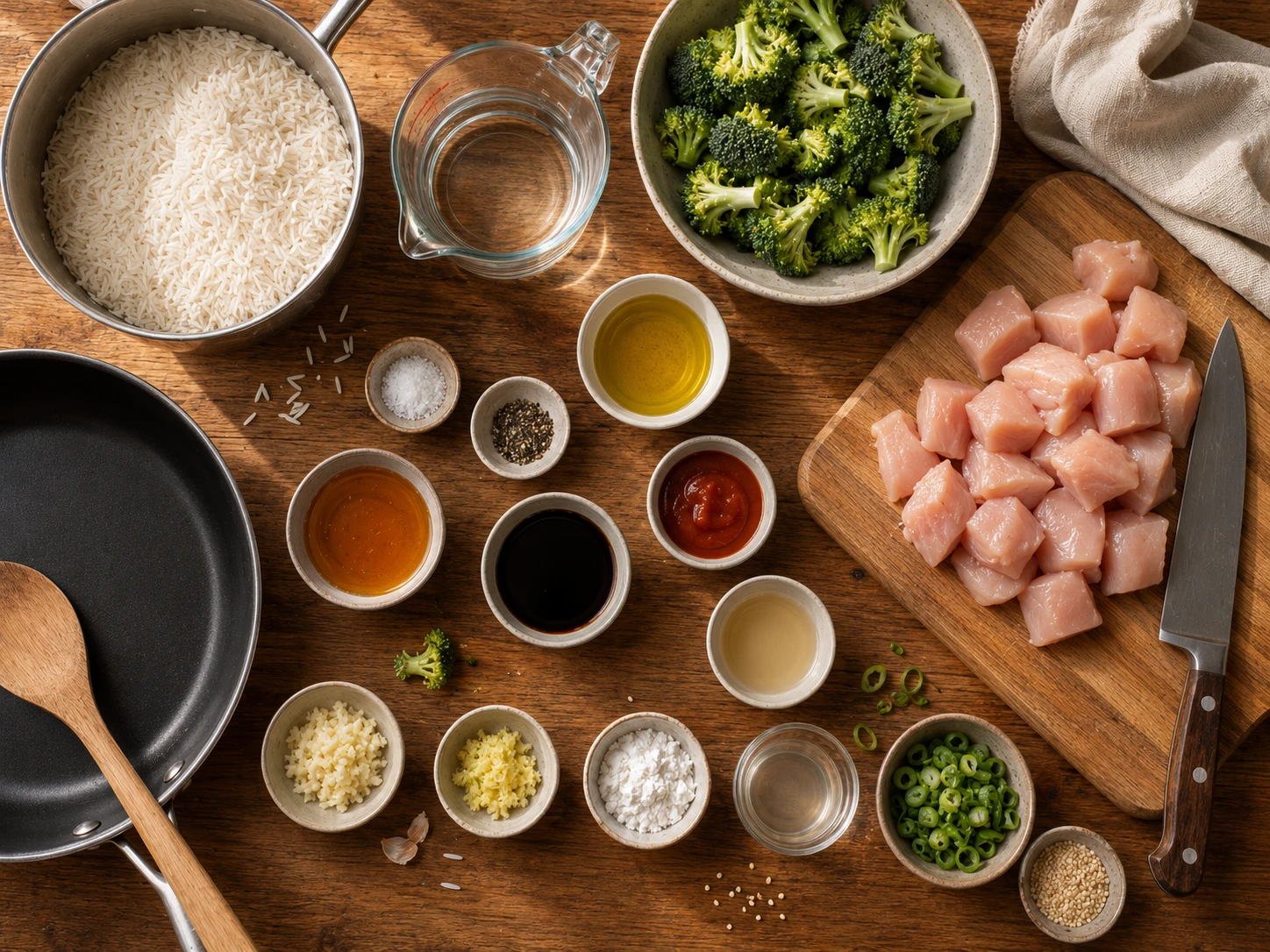 Honey Sriracha Chicken Bowls preparation