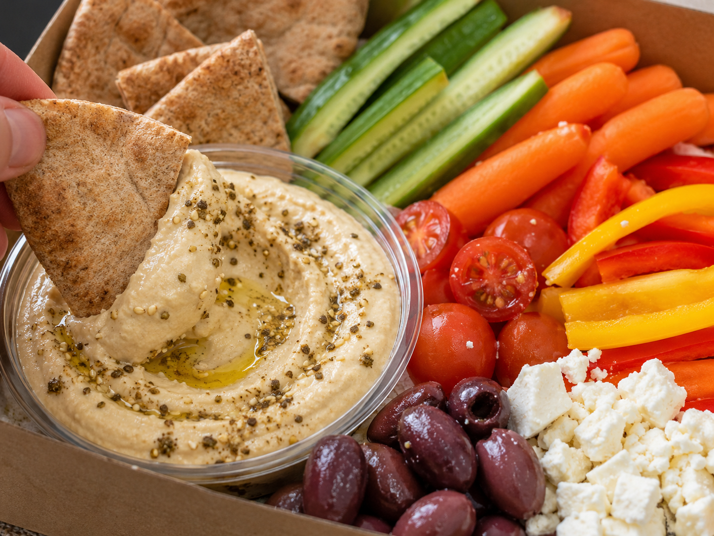 Hummus Veggie Snack Box close up