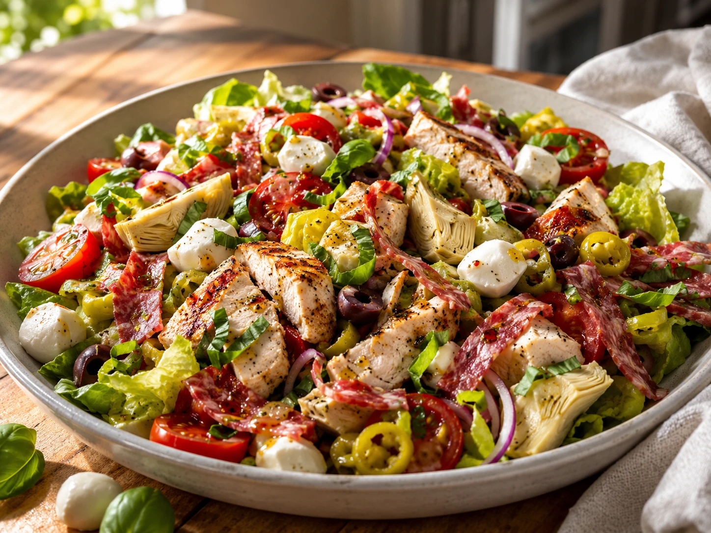 Italian Antipasto Chicken Salad
