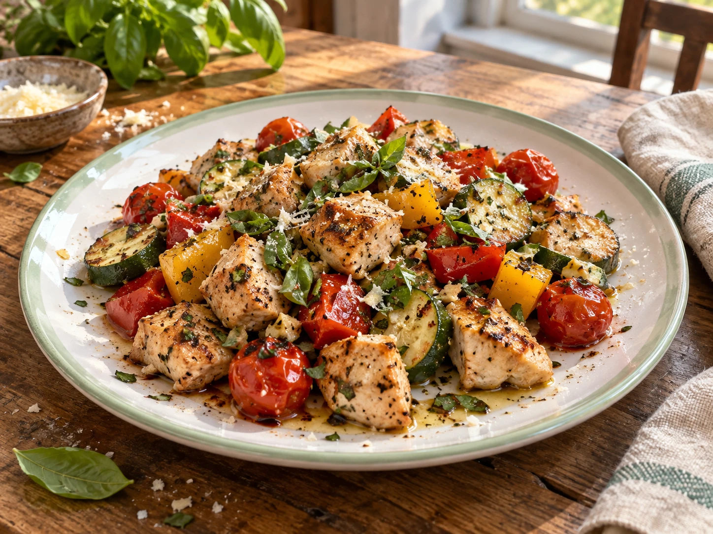 Italian Chicken Vegetable Skillet aerial view