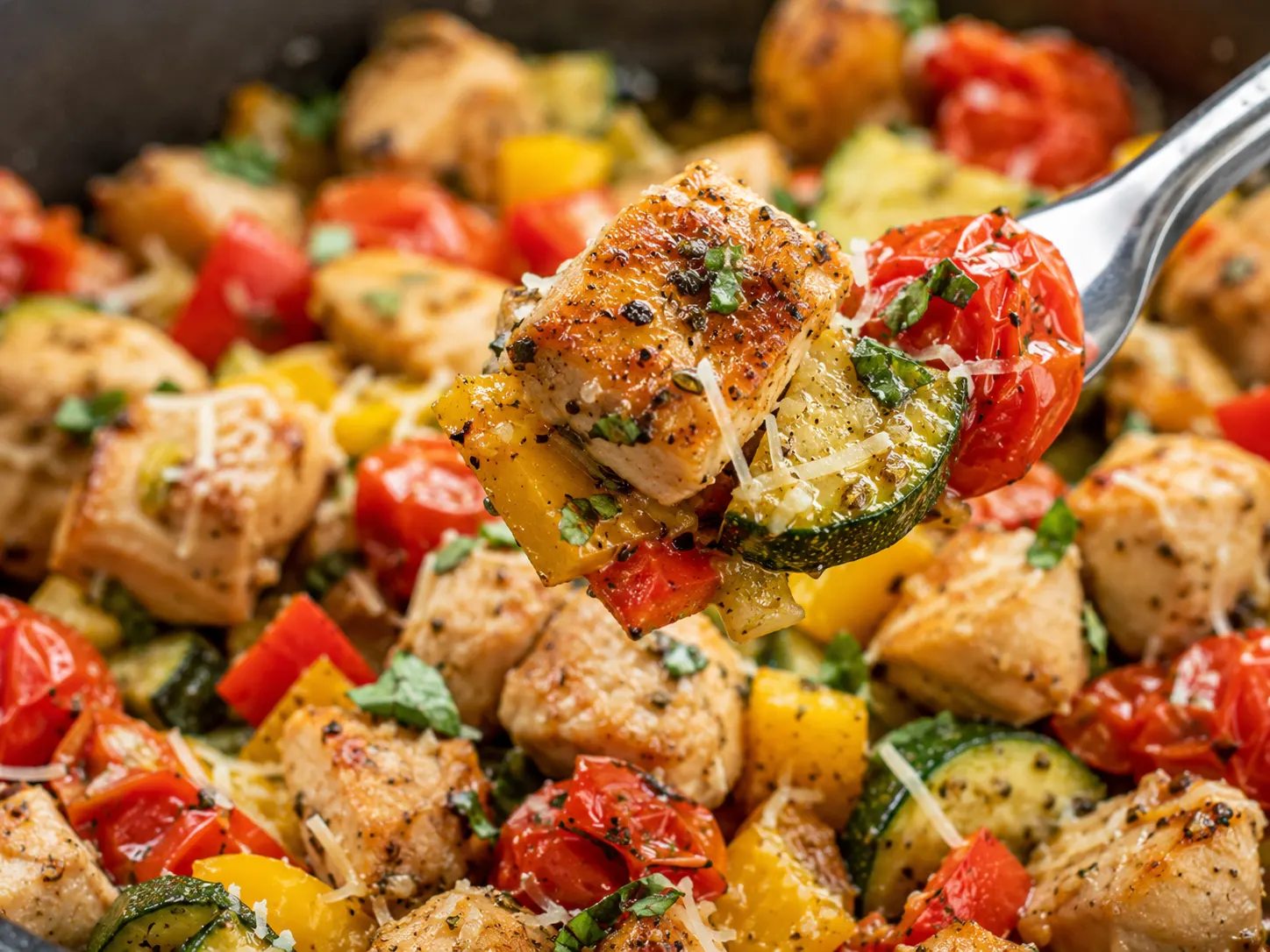 Italian Chicken Vegetable Skillet close up