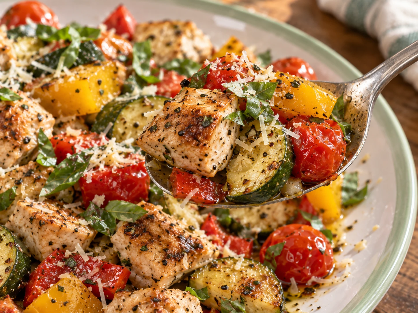 Italian Chicken Vegetable Skillet close up