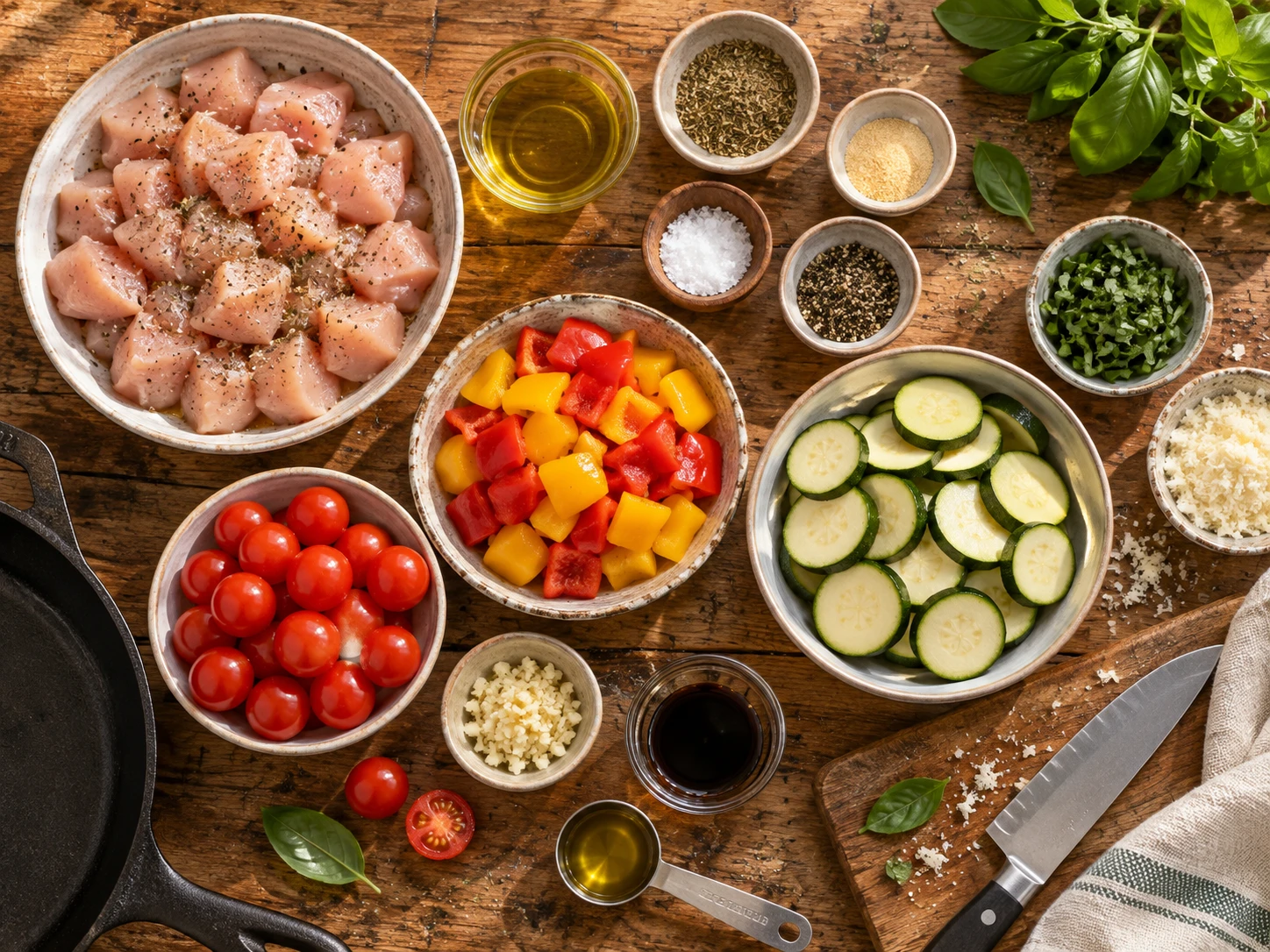 Italian Chicken Vegetable Skillet preparation