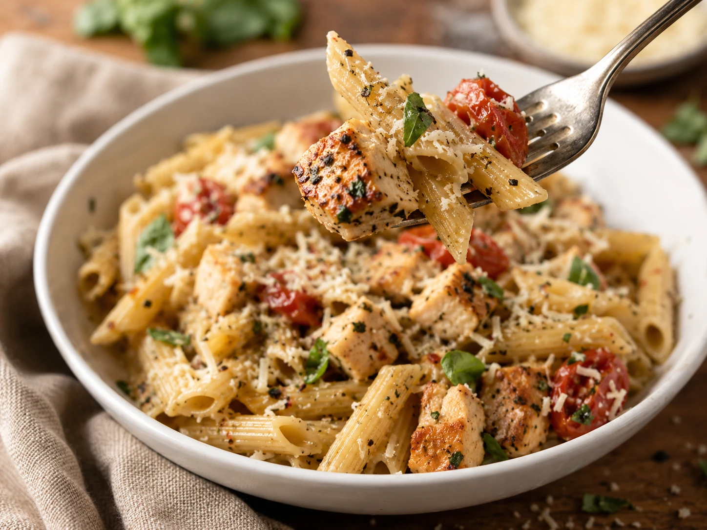 Italian Herb Chicken Pasta close up