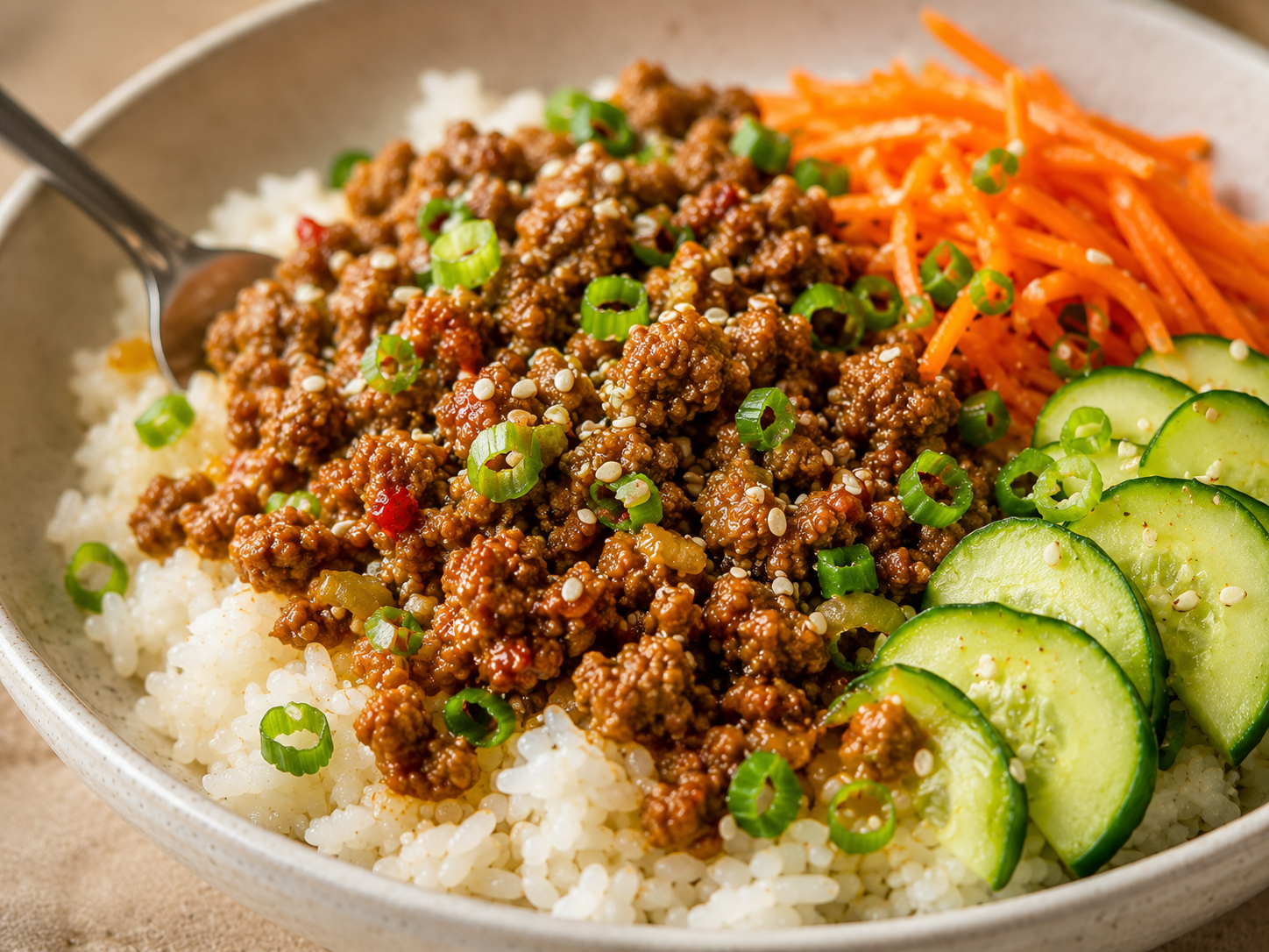 Korean Ground Turkey Rice Bowls