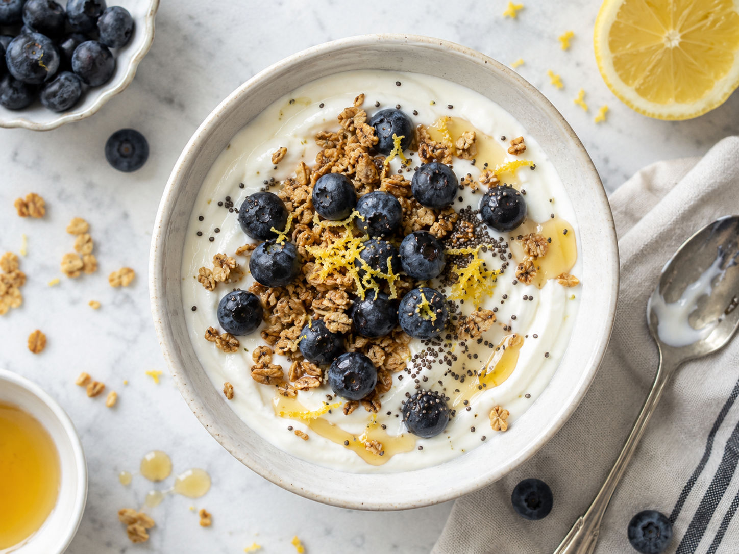 Lemon Blueberry Greek Yogurt Bowl