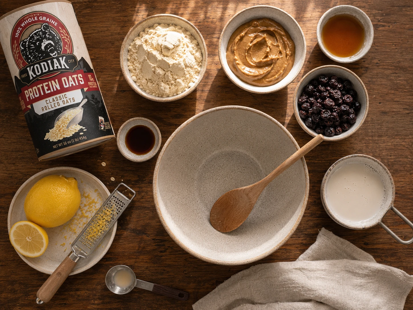 Lemon Blueberry Protein Bites preparation