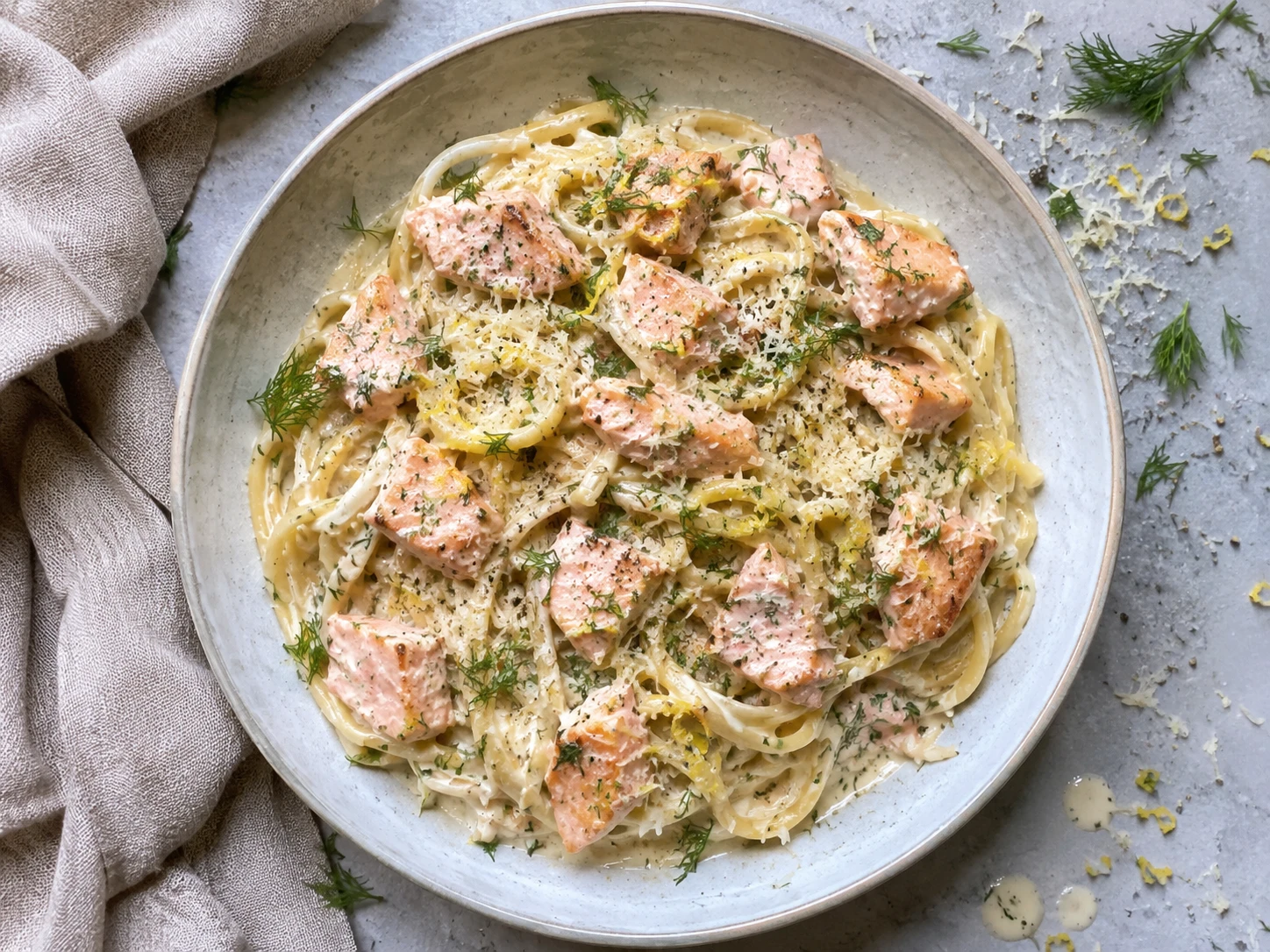 Lemon Dill Salmon Pasta