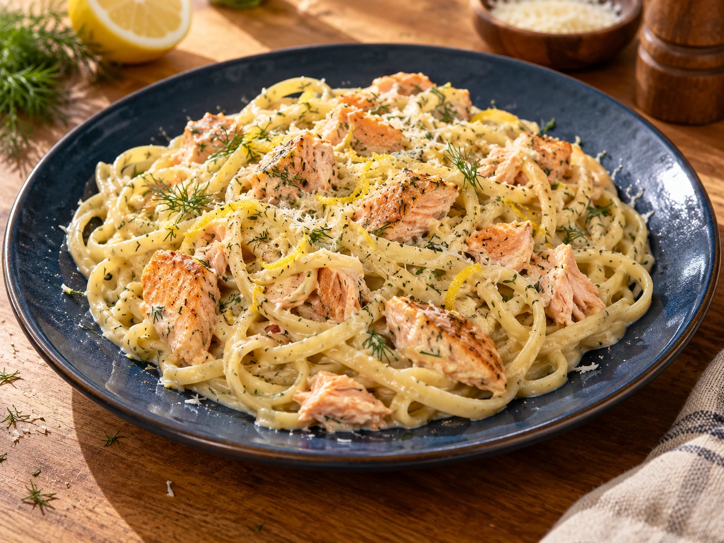 Lemon Dill Salmon Pasta
