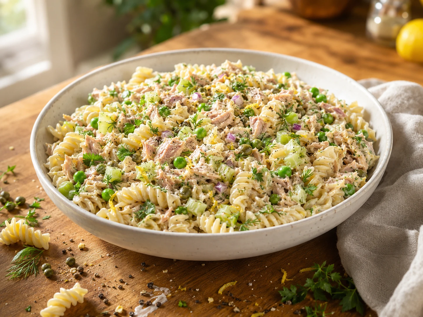 Lemon Pepper Tuna Pasta Salad