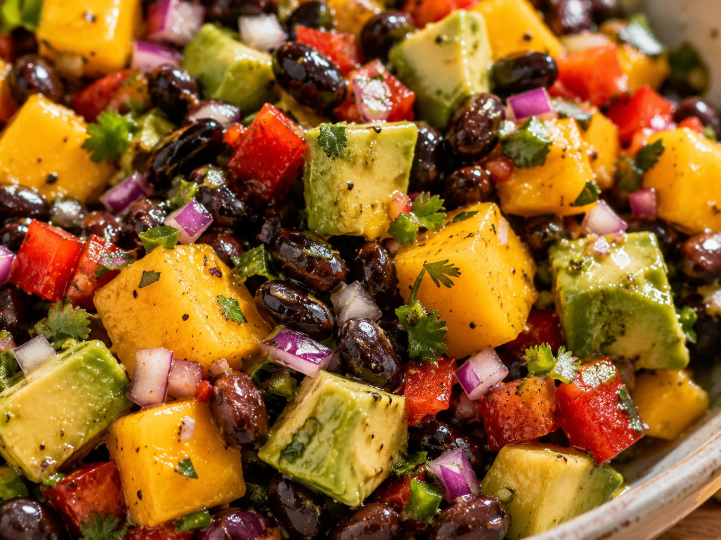 Mango Avocado Black Bean Salad close up
