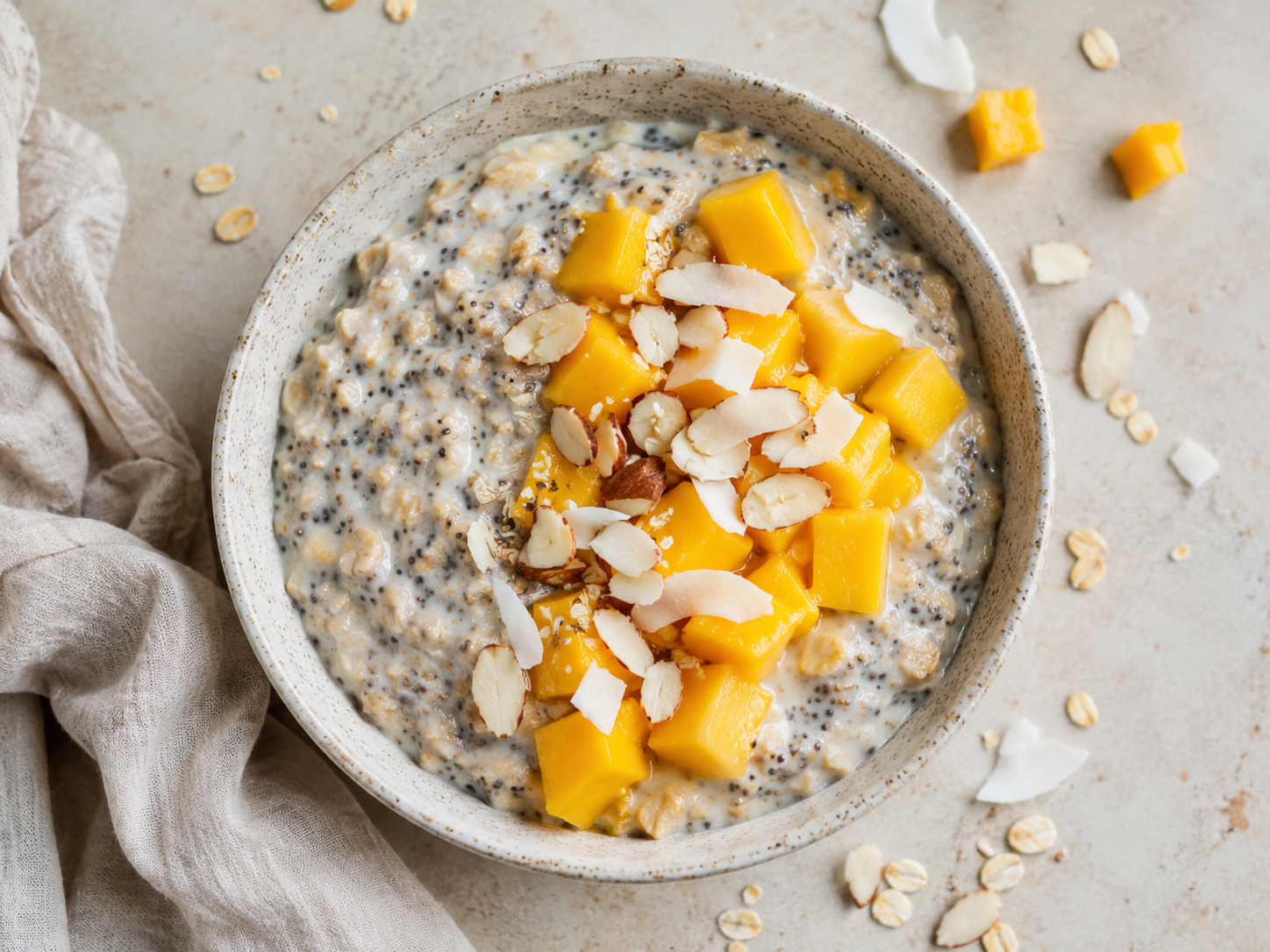 Mango Coconut Chia Oat Bowl