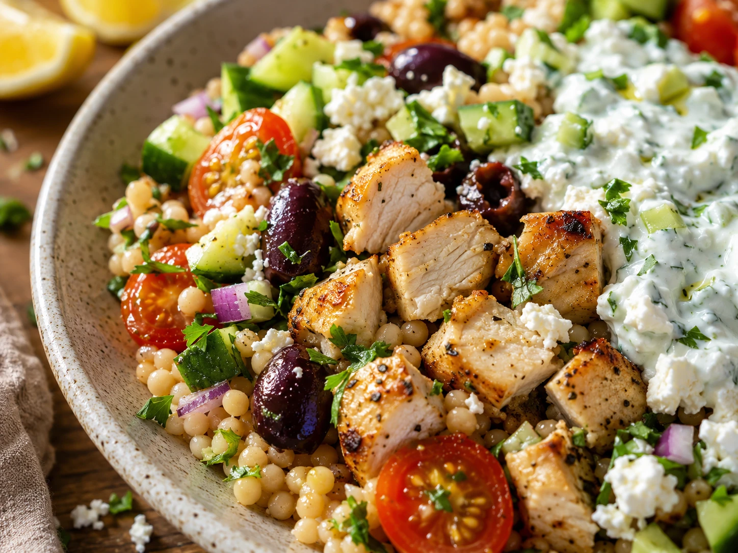 Mediterranean Chicken Bowl close up