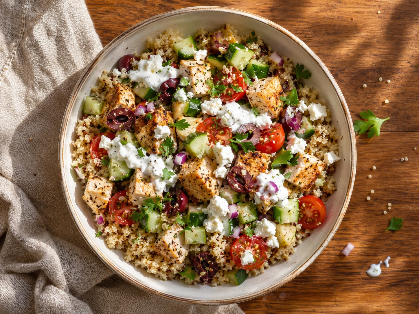 Mediterranean Chicken Quinoa Bowls