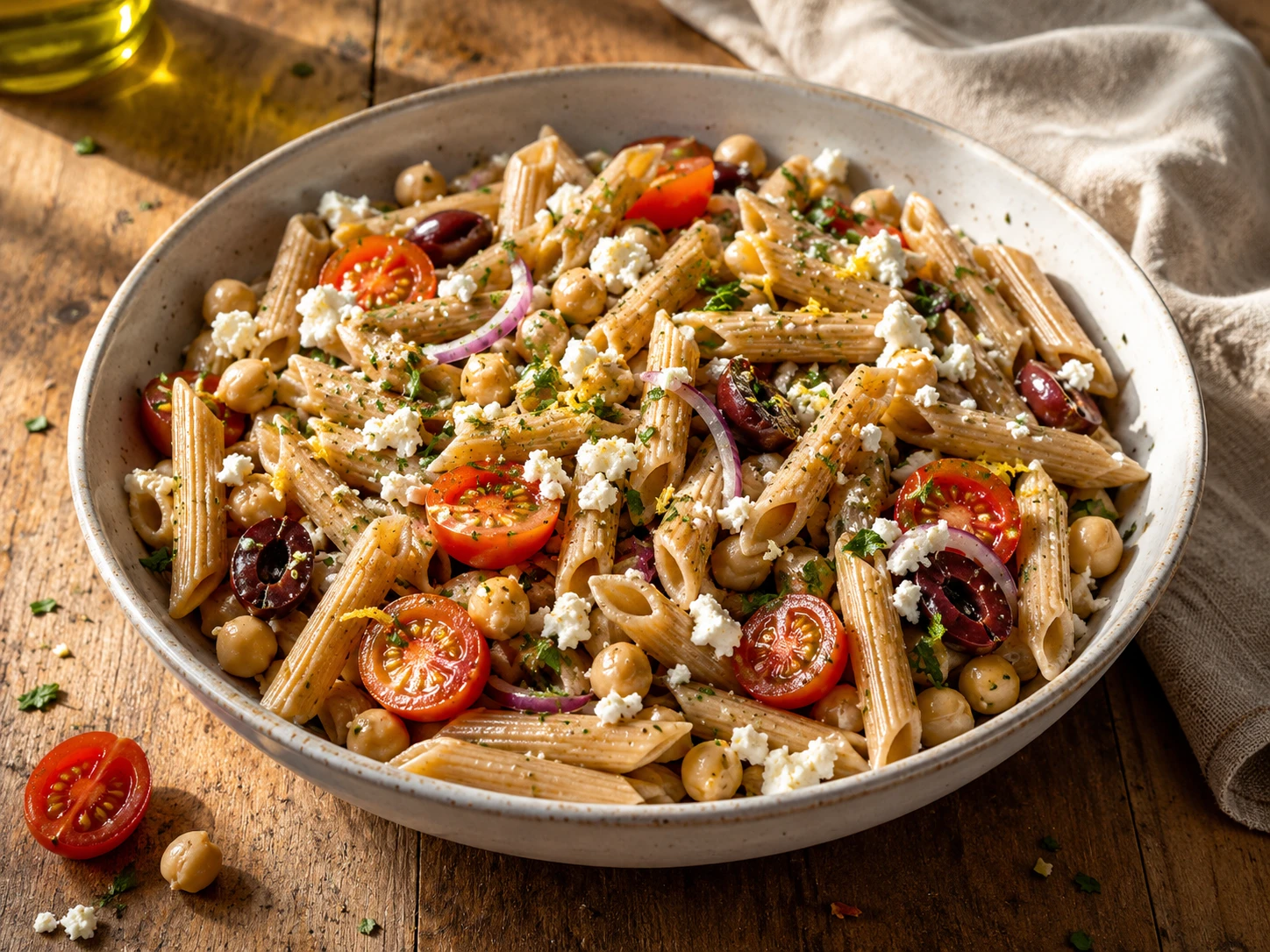 Mediterranean Chickpea Pasta