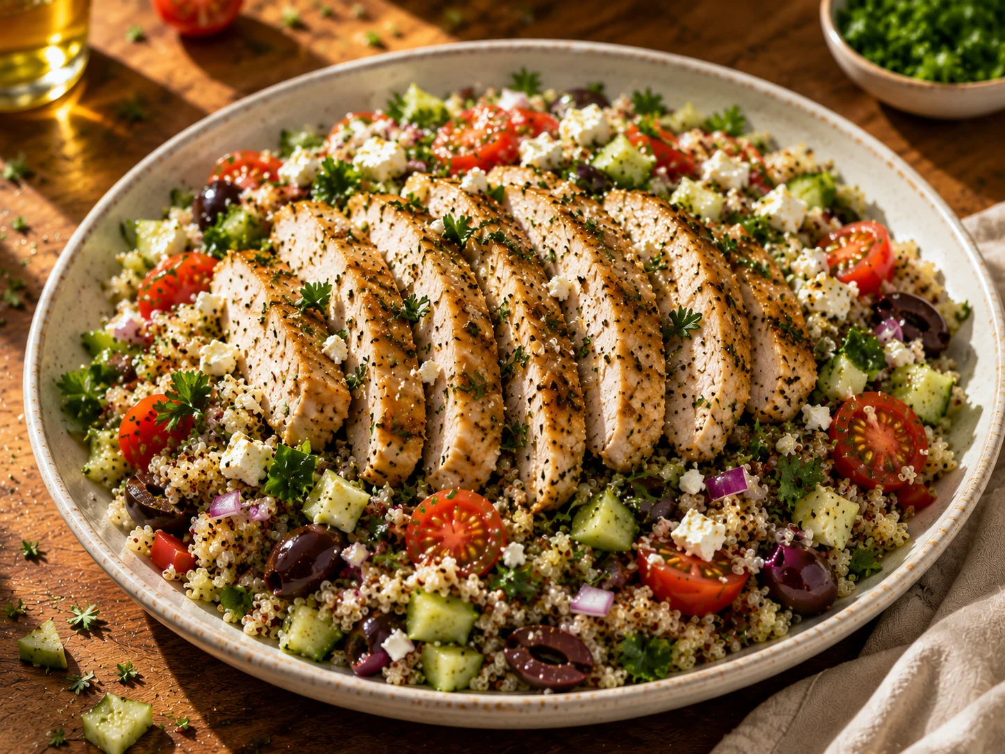 Mediterranean Quinoa Chicken Salad