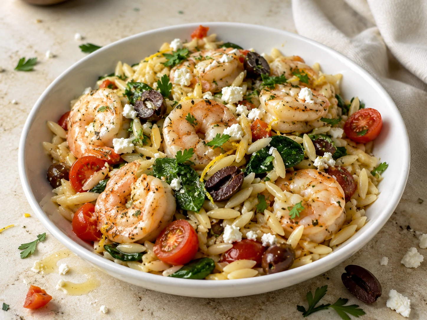 Mediterranean Shrimp Orzo
