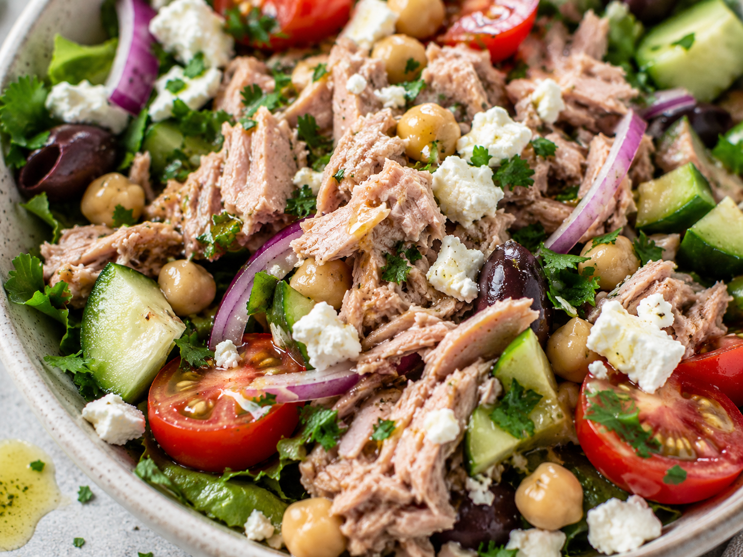 Mediterranean Tuna Salad Bowl close up