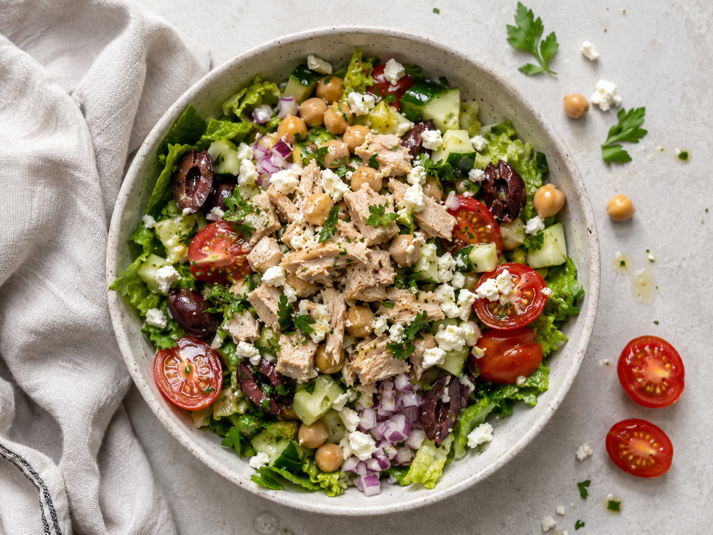 Mediterranean Tuna Salad Bowl