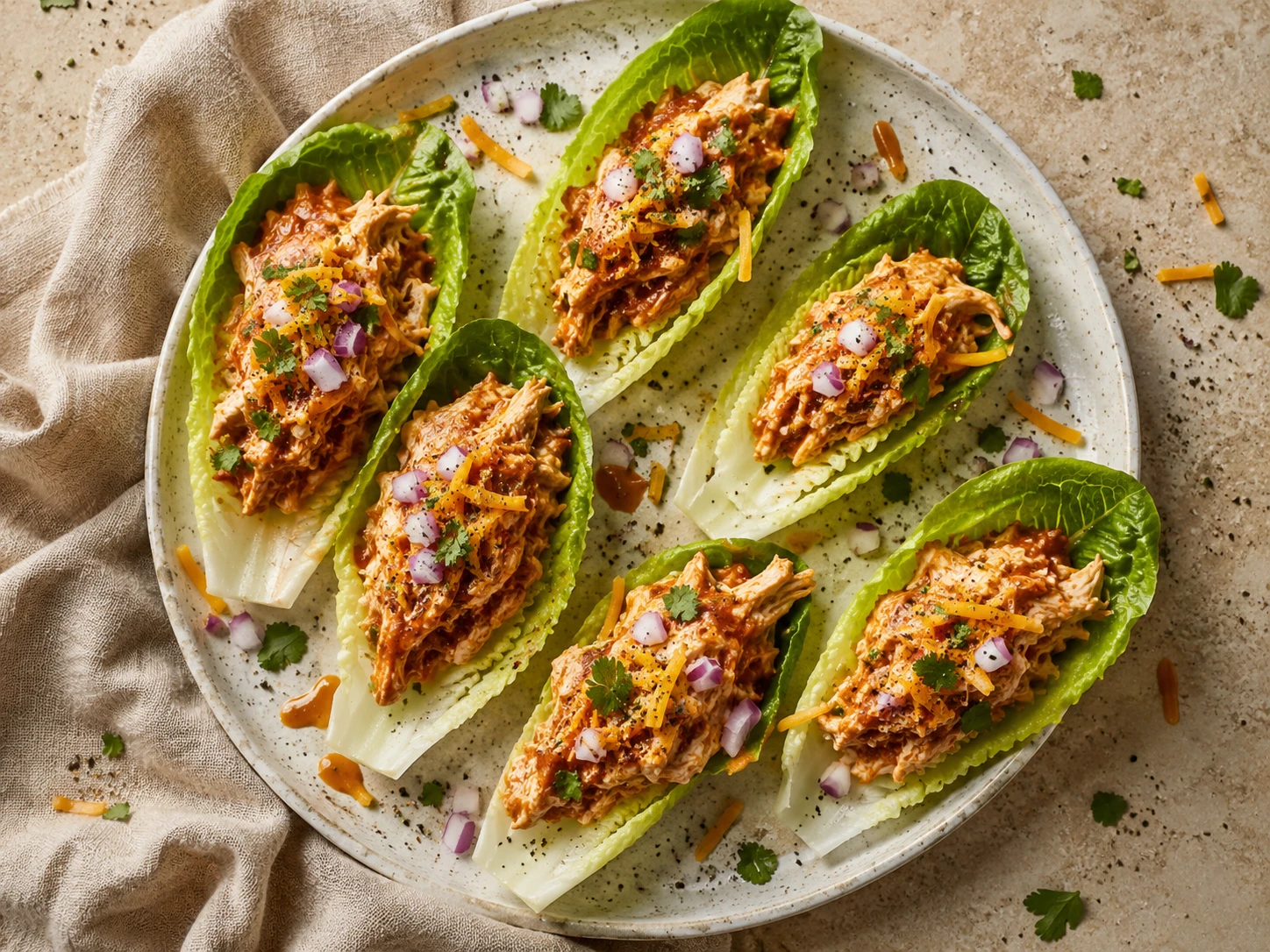 Mini BBQ Chicken Lettuce Cups