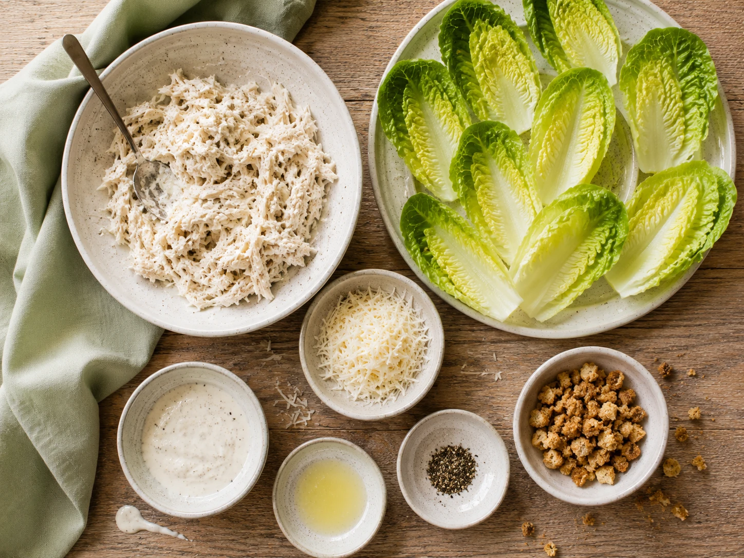 Mini Chicken Caesar Lettuce Wraps preparation