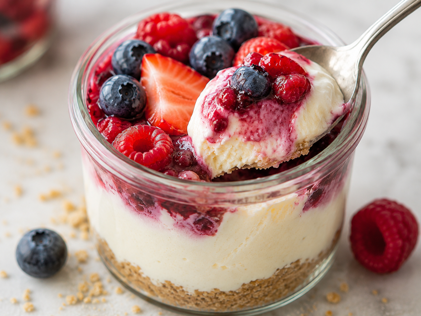 Mini Greek Yogurt Cheesecake Jars